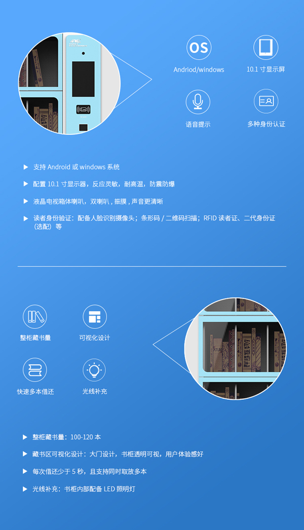 智能书柜,RFID微型图书馆,无人值守书柜,共享借阅,物品管理柜,档案柜